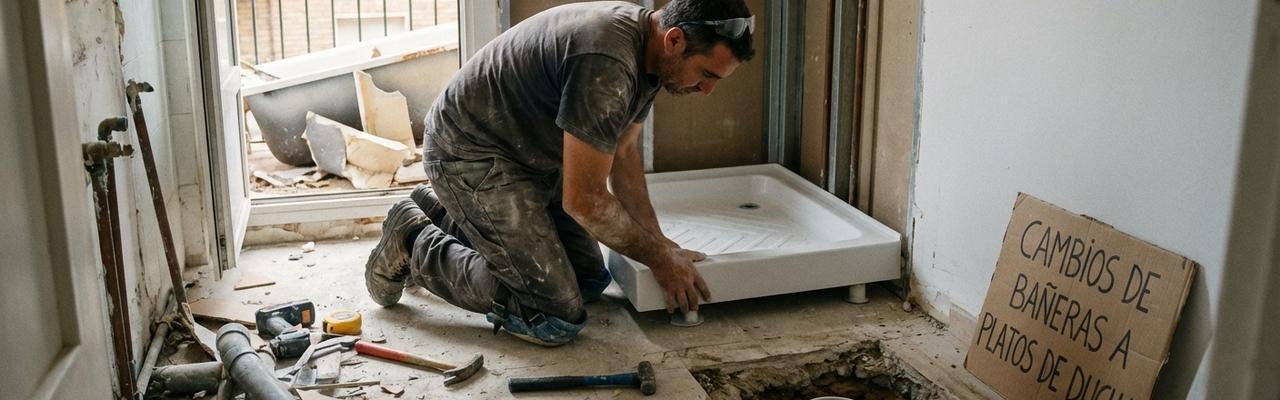 Cambios de bañeras a platos de ducha en Santurtzi