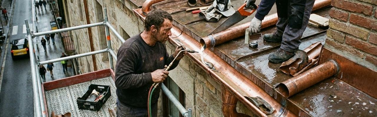 Montaje y reparación de bajantes y canalones en Santurtzi